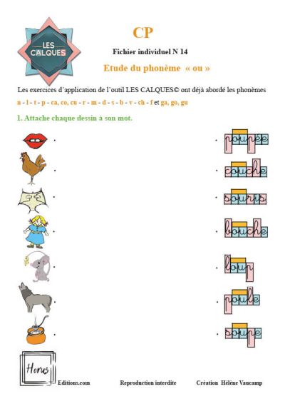 Fichier CP N 14 Phonème "ou"