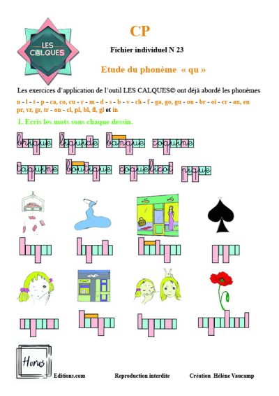 Fichier CP N 23 Phonème "QU"