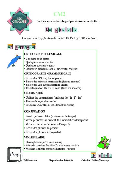 Dictée 1 La piraterie CM2